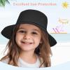 imageToddler Sun Hat Sun Protection Kids Bucket Hat Toddler Beach Hats for Girls Boys Swim CapBlack