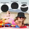 imageToddler Sun Hat Sun Protection Kids Bucket Hat Toddler Beach Hats for Girls Boys Swim CapBlack