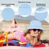 imageToddler Sun Hat Sun Protection Kids Bucket Hat Toddler Beach Hats for Girls Boys Swim CapBule