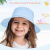 imageToddler Sun Hat Sun Protection Kids Bucket Hat Toddler Beach Hats for Girls Boys Swim CapBule