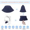 imageToddler Sun Hat Sun Protection Kids Bucket Hat Toddler Beach Hats for Girls Boys Swim CapNavy Bule