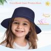 imageToddler Sun Hat Sun Protection Kids Bucket Hat Toddler Beach Hats for Girls Boys Swim CapNavy Bule