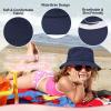 imageToddler Sun Hat Sun Protection Kids Bucket Hat Toddler Beach Hats for Girls Boys Swim CapNavy Bule