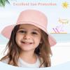 imageToddler Sun Hat Sun Protection Kids Bucket Hat Toddler Beach Hats for Girls Boys Swim CapPink