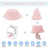 imageToddler Sun Hat Sun Protection Kids Bucket Hat Toddler Beach Hats for Girls Boys Swim CapPink