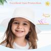 imageToddler Sun Hat Sun Protection Kids Bucket Hat Toddler Beach Hats for Girls Boys Swim CapWhite