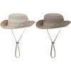 imageKids Sun Hat Outdoor UPF 50 Sun Hats Wide Brim Kids Bucket Hat Fishing Hat 512 Years2 Pack Dark Khaki  Light Beige