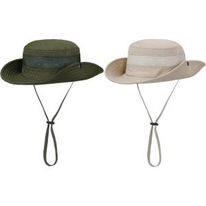 imageKids Sun Hat Outdoor UPF 50 Sun Hats Wide Brim Kids Bucket Hat Fishing Hat 512 Years2 Pack Army Green Light Beige