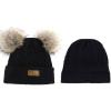 imageAmerican Trends Baby Beanie Hat Double Pom Pom Toddler Beanies Knit Infant Winter Hat Caps for Boys GirlsA White
