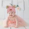 imageAmerican Trends Baby Beanie Hat Double Pom Pom Toddler Beanies Knit Infant Winter Hat Caps for Boys GirlsB Dark Pink
