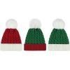 imageAmerican Trends Baby Beanie Hat Double Pom Pom Toddler Beanies Knit Infant Winter Hat Caps for Boys GirlsChristmas3 Pack1
