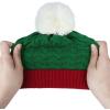 imageAmerican Trends Baby Beanie Hat Double Pom Pom Toddler Beanies Knit Infant Winter Hat Caps for Boys GirlsChristmasred  Green
