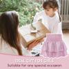 imageAmerican Trends Girls Sequin Sparkly Skirts Girls Metallic Skirt 2Layer Ruffle Skirts with Sunglasses Cheerleaders SkirtRainbow