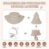 imageAmerican Trends Girls Sun Hat UPF 50 Wide Brim Girls Bucket Hat Adjustable Summer Hat Safari Hat Fishing Hat for 513 Years1 Pack Light Grey