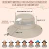 imageAmerican Trends Girls Sun Hat UPF 50 Wide Brim Girls Bucket Hat Adjustable Summer Hat Safari Hat Fishing Hat for 513 Years1 Pack Sky Blue