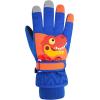 imageAmerican Trends Kids Waterproof Winter Gloves Warm Snow Gloves Boys Girls Ski Gloves Toddler Mittens WindproofRoyal BlueDinosaur