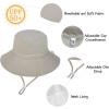 imageBaby Sun Hat Toddler Summer UPF 50 Sun Protection Baby Boy Girls Hats Beach Hats Wide Brim Adjustable Bucket HatA 1 Beige