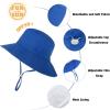 imageBaby Sun Hat Toddler Summer UPF 50 Sun Protection Baby Boy Girls Hats Beach Hats Wide Brim Adjustable Bucket HatA 1 Blue