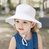 imageBaby Sun Hat Toddler Summer UPF 50 Sun Protection Baby Boy Girls Hats Beach Hats Wide Brim Adjustable Bucket HatA 1 White