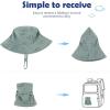 imageBaby Sun Hat Toddler Summer UPF 50 Sun Protection Baby Boy Girls Hats Beach Hats Wide Brim Adjustable Bucket HatB Blue Dinosaur