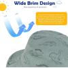 imageBaby Sun Hat Toddler Summer UPF 50 Sun Protection Baby Boy Girls Hats Beach Hats Wide Brim Adjustable Bucket HatB Blue Dinosaur