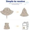 imageBaby Sun Hat Toddler Summer UPF 50 Sun Protection Baby Boy Girls Hats Beach Hats Wide Brim Adjustable Bucket HatB Khaki Dinosaur