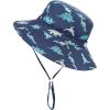 imageBaby Sun Hat UPF 50 Wide Brim Sun Protection Baby Bucket Hat Toddler Summer Hat for Boy GirlsA 2 Pack Blue Dinosaur  Navy
