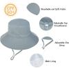 imageBaby Sun Hat UPF 50 Wide Brim Sun Protection Baby Bucket Hat Toddler Summer Hat for Boy GirlsA 2 Pack Navy  Gray