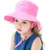 imageBaby Sun Hat UPF 50 Wide Brim Sun Protection Baby Bucket Hat Toddler Summer Hat for Boy GirlsA 2 Pack Pink  White