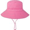 imageBaby Sun Hat UPF 50 Wide Brim Sun Protection Baby Bucket Hat Toddler Summer Hat for Boy GirlsA 2 Pack Pink  White