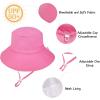 imageBaby Sun Hat UPF 50 Wide Brim Sun Protection Baby Bucket Hat Toddler Summer Hat for Boy GirlsA 2 Pack Pink  White
