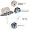 imageBaby Sun Hat UPF 50 Wide Brim Sun Protection Baby Bucket Hat Toddler Summer Hat for Boy GirlsB 2 Pack Beige  Blue