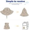 imageBaby Sun Hat UPF 50 Wide Brim Sun Protection Baby Bucket Hat Toddler Summer Hat for Boy GirlsB 2 Pack Seaweed Blue  Khaki