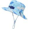 imageBaby Sun Hat Toddler Summer UPF 50 Sun Protection Baby Boy Girls Hats Beach Hats Wide Brim Adjustable Bucket HatB Blue Whale