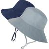 imageBaby Sun Hat UPF 50 Wide Brim Sun Protection Baby Bucket Hat Toddler Summer Hat for Boy GirlsA 2 Pack Navy  Gray