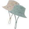 imageBaby Sun Hat UPF 50 Wide Brim Sun Protection Baby Bucket Hat Toddler Summer Hat for Boy GirlsB 2 Pack Seaweed Blue  Khaki