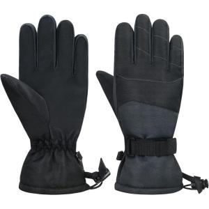 imageAmerican Trends Kids Waterproof Winter Gloves Warm Snow Gloves Boys Girls Ski Gloves Toddler Mittens WindproofZ Black