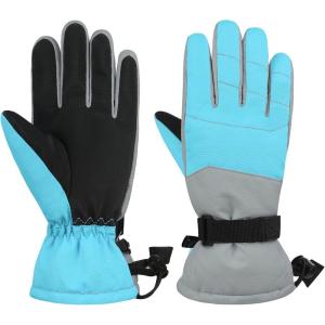 imageAmerican Trends Kids Waterproof Winter Gloves Warm Snow Gloves Boys Girls Ski Gloves Toddler Mittens WindproofZ Cyan