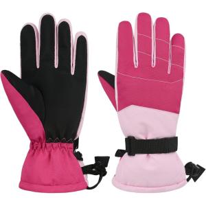 imageAmerican Trends Kids Waterproof Winter Gloves Warm Snow Gloves Boys Girls Ski Gloves Toddler Mittens WindproofZ Pink