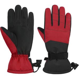 imageAmerican Trends Kids Waterproof Winter Gloves Warm Snow Gloves Boys Girls Ski Gloves Toddler Mittens WindproofZ Red