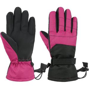 imageAmerican Trends Kids Waterproof Winter Gloves Warm Snow Gloves Boys Girls Ski Gloves Toddler Mittens WindproofZ Rose