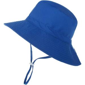 imageBaby Sun Hat Toddler Summer UPF 50 Sun Protection Baby Boy Girls Hats Beach Hats Wide Brim Adjustable Bucket HatA 1 Blue