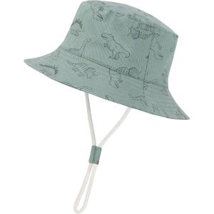 imageBaby Sun Hat Toddler Summer UPF 50 Sun Protection Baby Boy Girls Hats Beach Hats Wide Brim Adjustable Bucket HatB Blue Dinosaur