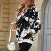 imageAmerican Trends Oversized Sweatshirts for Women Athletic Womens Sherpa Hoodie Fluffy Womens Hoodies Pullover with PocketsBlack Cow Print