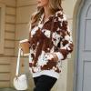 imageAmerican Trends Oversized Sweatshirts for Women Athletic Womens Sherpa Hoodie Fluffy Womens Hoodies Pullover with PocketsBrown Cow Print