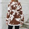 imageAmerican Trends Oversized Sweatshirts for Women Athletic Womens Sherpa Hoodie Fluffy Womens Hoodies Pullover with PocketsBrown Cow Print