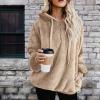 imageAmerican Trends Oversized Sweatshirts for Women Athletic Womens Sherpa Hoodie Fluffy Womens Hoodies Pullover with PocketsKhaki