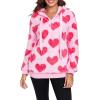 imageAmerican Trends Oversized Sweatshirts for Women Athletic Womens Sherpa Hoodie Fluffy Womens Hoodies Pullover with PocketsPink Love Heart