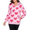 imageAmerican Trends Oversized Sweatshirts for Women Athletic Womens Sherpa Hoodie Fluffy Womens Hoodies Pullover with PocketsPink Love Heart