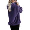 imageAmerican Trends Oversized Sweatshirts for Women Athletic Womens Sherpa Hoodie Fluffy Womens Hoodies Pullover with PocketsPurple